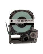 Epson LABELWORKS PX Vinyl 3/4" (18mm) X 22.9 Ft Black On White Tape - 218VTBWPX