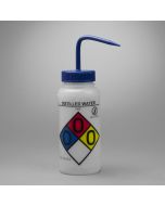 GHS labeled safety vented distilled water wash bottles 500ml polyethylene blue polypropylene cap