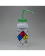 GHS labeled safety vented ethyl acetate wash bottles 500ml polyethylene green polypropylene cap 