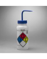 GHS labeled safety vented water wash bottles 500ml polyethylene blue polypropylene cap