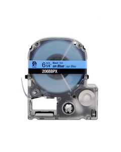 Epson LABELWORKS PX Standard 1/4" (6mm) X 30 Ft Black On Blue Tape - 206BBPX