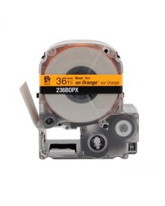 Epson LABELWORKS PX Standard 1½" (36mm) X 30 Ft Black On Orange Tape - 236BOPX
