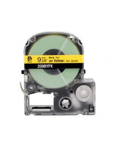 Epson LABELWORKS PX Standard 3/8" (9mm) X 30 Ft Black On Yellow Tape - 209BYPX