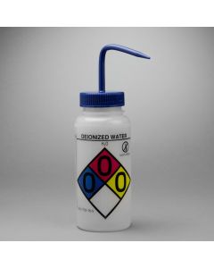 GHS labeled safety vented deionized water wash bottles 500ml polyethylene blue polypropylene cap
