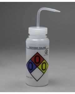 GHS labeled safety vented isotonic saline wash bottles 500ml polyethylene natural polypropylene cap