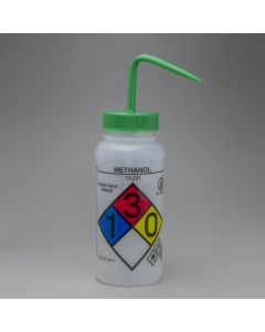 GHS labeled safety vented methanol wash bottles 500ml polyethylene green polypropylene cap 