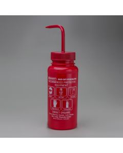GHS labeled toluene wash bottles 500ml polyethylene red polypropylene cap