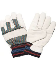 Gloves, Large, Grain Cowhide Palm, Cotton Fleece Inner Lining (12pr / Pack)
