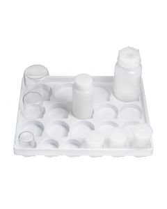 LAB DRAWER COMPARTMENT TRAY FOR BEAKERS, FLASKS, JARS; 20 WELLS, 14 X 17½ X 2¼ IN.