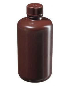 Nalgene&trade; Narrow-Mouth Amber HDPE  Bottles, 12/pkg