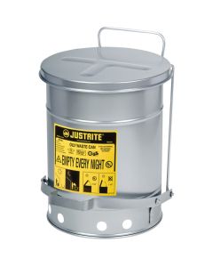 Oily Waste Cans, FM Approved/UL Listed, 10 US gal., Silver