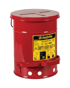 Oily Waste Cans, FM Approved/UL Listed, 6 US Gal., Red