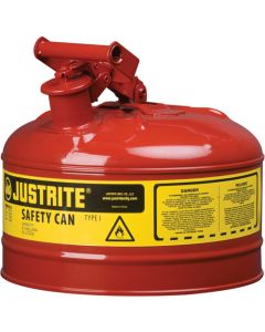 Safety Cans, Type I, Steel, 2.5 US gal., Red, FM Approved/UL/ULC Listed 