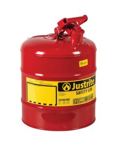 Safety Cans, Type I, Steel, 5 US gal., Red, FM Approved/UL/ULC Listed 