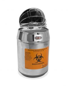 SP BEL-ART BENCHTOP BIOHAZARD DISPOSAL CAN WITH MOTION SENSOR LID; 1.5L CAPACITY, STAINLESS STEEL