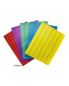 SP BEL-ART CRYOGENIC STORAGE LABEL SHEETS; 33X13MM FOR 1.5-2ML TUBES, ASSORTED (2125 LABELS)