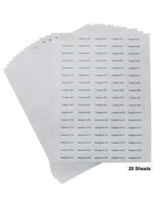 SP BEL-ART CRYOGENIC STORAGE LABEL SHEETS; 33X13MM FOR 1.5-2ML TUBES, WHITE (1700 LABELS)