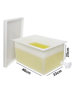 SP BEL-ART HEAVY DUTY POLYETHYLENE RECTANGULAR TANK WITH TOP FLANGES AND FAUCET; 18 X 13 X 10 IN.