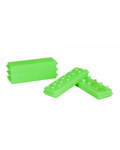 SP BEL-ART REVERSIBLE PCR AND MICROCENTRIFUGE TUBE RACK; FOR 0.2ML OR 1.5-2.0ML TUBES, 80 PLACES, FLUORESCENT GREEN (PACK OF 5)