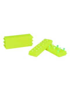 SP BEL-ART REVERSIBLE PCR AND MICROCENTRIFUGE TUBE RACK; FOR 0.2ML OR 1.5-2.0ML TUBES, 80 PLACES, FLUORESCENT YELLOW (PACK OF 5)