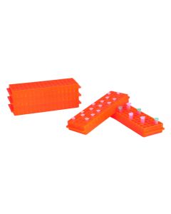 SP BEL-ART REVERSIBLE PCR AND MICROCENTRIFUGE TUBE RACK; FOR 0.2ML OR 1.5-2.0ML TUBES, 80 PLACES, ORANGE (PACK OF 5)